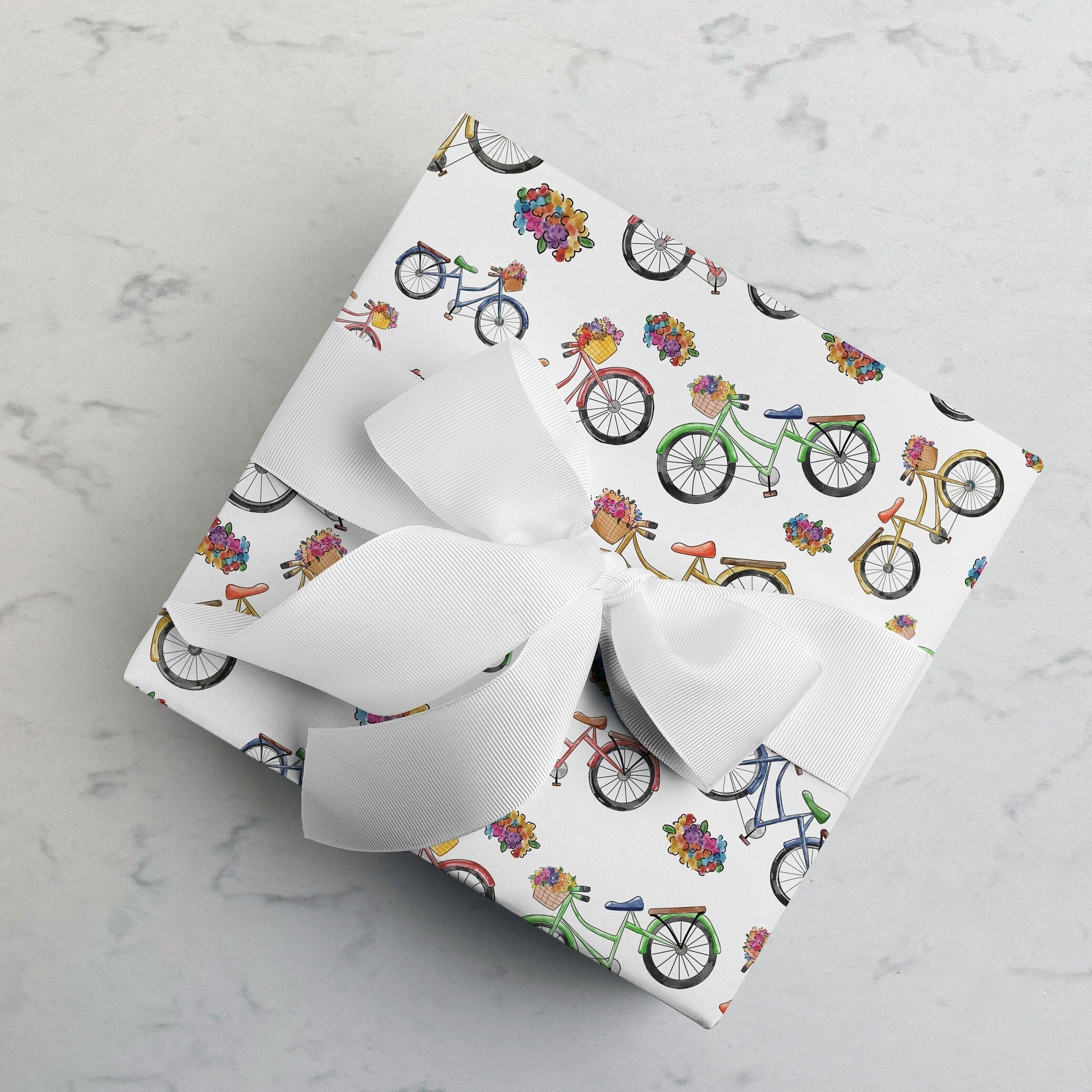 Bicycle Wrapping Paper, Bike Wrapping Paper, Colorful Bike Wrapping