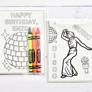 Dance Party coloring pages and crayons - 1 bag (1 child) - Dance party favors - Disco themed Birthday party