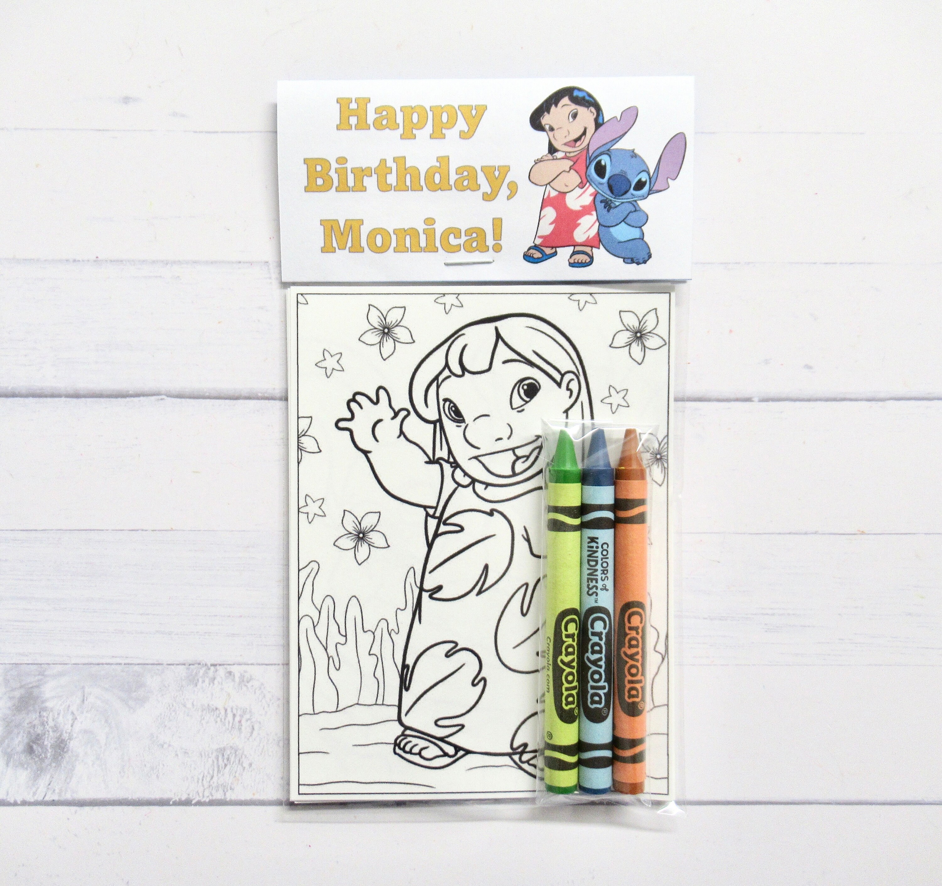 Inspired Lilo and Stitch Mini Coloring Pages and Crayons 1 - Etsy