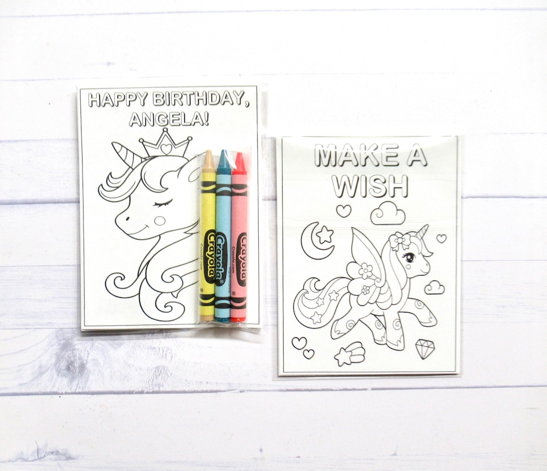 Unicorn Coloring Pages and Crayons - 1 Bag (1 Child) - Unicorn Party ...