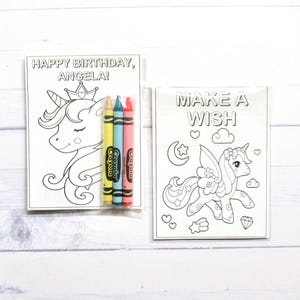 Unicorn coloring pages and crayons - 1 bag (1 child) - Unicorn party favors - Unicorn themed party - Magical Birthday party