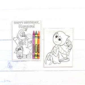 Inspired Inside Out mini coloring pages and crayons - 1 bag (1 child) - Inside Out party favors - Inside Out themed Party