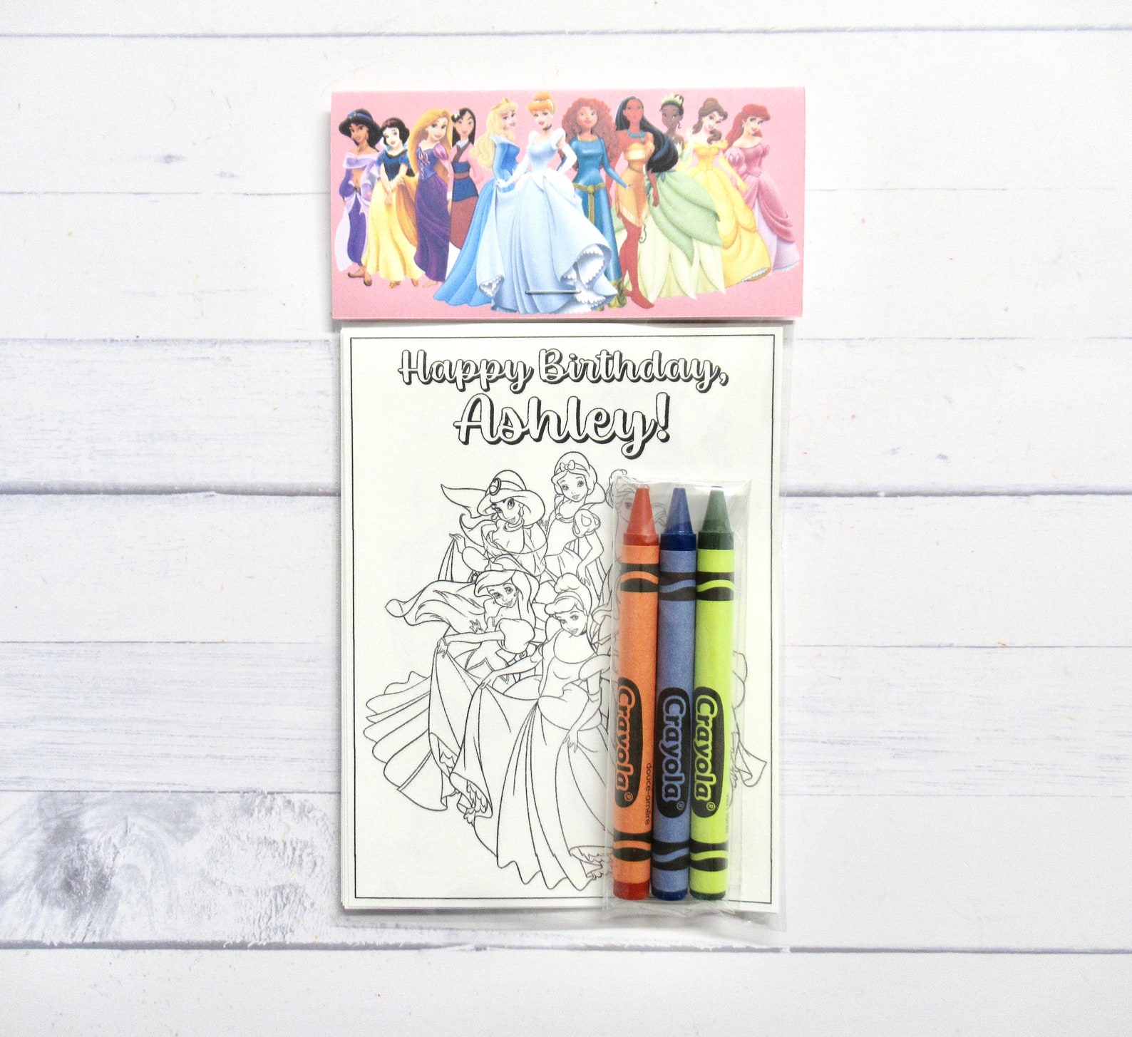 Inspired Princess Coloring Pages and Crayons 1 Bag 1 Child - Etsy