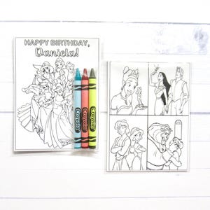 Inspired Princess coloring pages and crayons - 1 bag (1 child) -Princess party favors - Princess themed party - Princess Birthday party