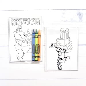 Inspired Winnie the Pooh mini coloring pages and crayons - 1 bag (1 child) - Winnie the Pooh party favors - Winnie The Pooh themed Party