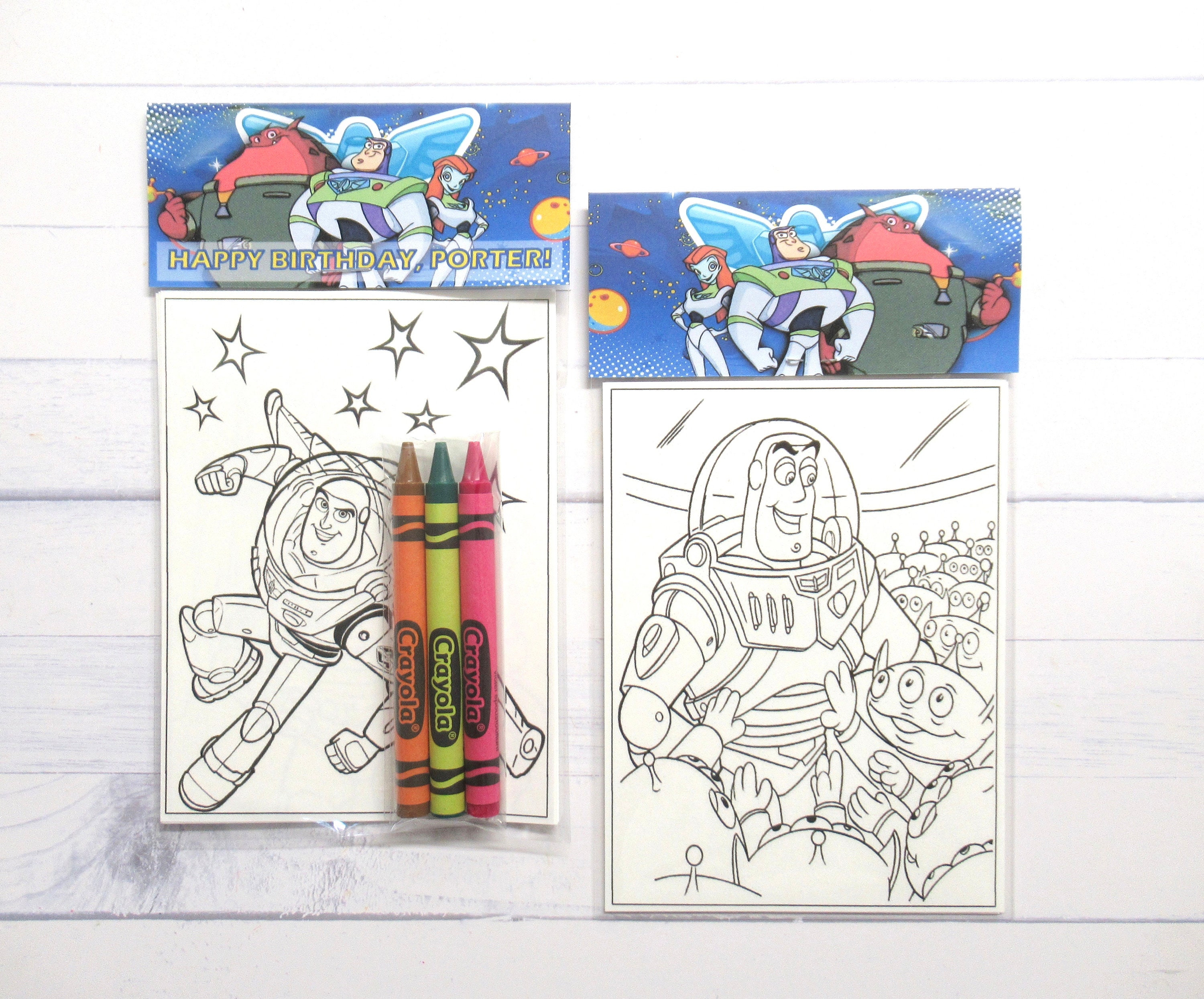 Inspired Toy Story Mini Coloring Pages and Crayons 1 Bag 1 Child Buzz ...