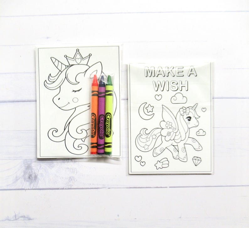 Unicorn Coloring Pages and Crayons - 1 Bag (1 Child) - Unicorn Party ...