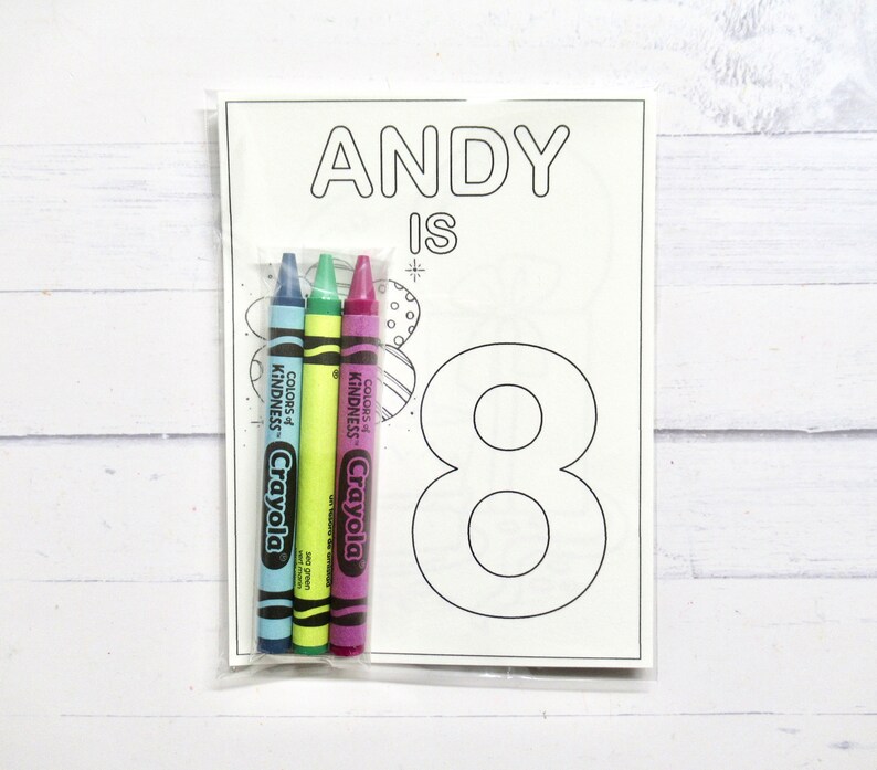 Personalized Happy Birthday Coloring Pages and Crayons 1 Bag - Etsy