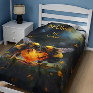 Bee Lover Blanket Gift Idea For Bee Keeper Throw Decor For Honey Bee Keeper Throw Gift Of Bumblebee Bedding Decor Of Bee Themed Blanket Gift