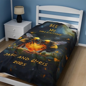 Personalized Bumble Bee Blanket Gift For Bumble Bee Fan Throw For Mom Blanket Throw Of Bumblebee Bedding Decor Throw Bee Themed Blanket