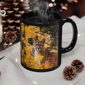 Cougar Coffee Mug Gift Idea For Mountain Lion Lover Coffee Mug Christmas Gift For Cougar Fan Unique Christmas Mug Gift For Panther Lover