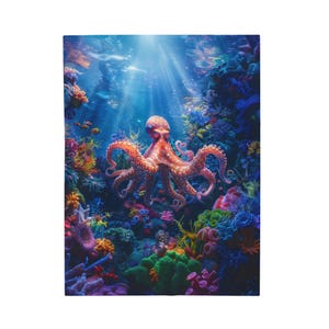 Octopus Blanket Gift Idea For Octopus Fan Gift Of Octopus Throw Decor For Octopus Deep Ocean Fan Gift Idea For Deep Ocean Fan Throw Decor