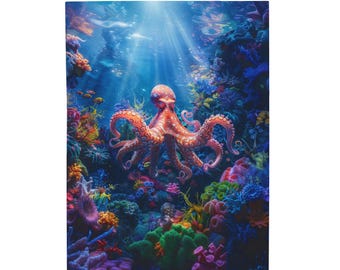 Octopus Blanket: Plush Deep Ocean Throw, Sea Life Decor