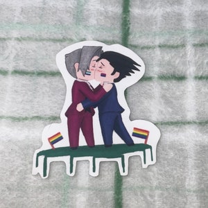 Ace Attorney Miles Edgeworth and Phoenix Wright Pride Sticker