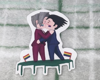 Ace Attorney Miles Edgeworth and Phoenix Wright Pride Sticker