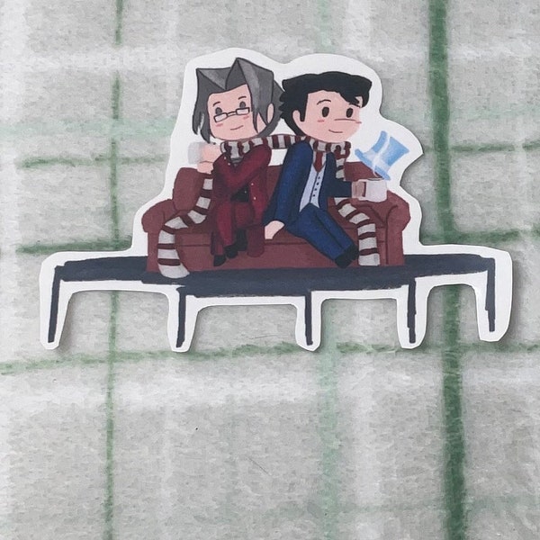 Ace Attorney Duel Destinies Miles Edgeworth and Phoenix Wright Sticker