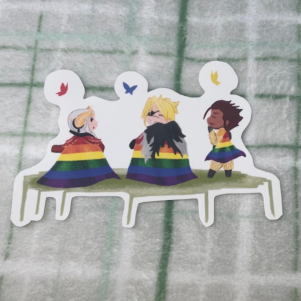 Fire Emblem Three Houses Pride  Sticker feat. Edelgard, Dimitri and Claude