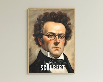 Franz Schubert Oil Painting Portrait: Classical Composer Art (Digital Download)