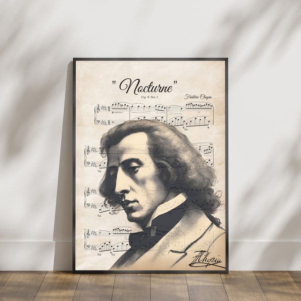 Frédéric Chopin, Great Composer of Piano Music,  Fantaisie-Impromptu, Musician Gift, Classical Music, Music Art, Music Gallery Art, Wall Art