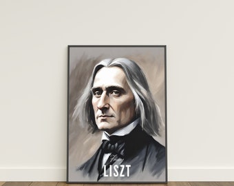 Franz Liszt Portrait Print: Classical Music Room Decor (Digital Download)