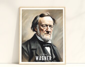 Richard Wagner Oil Painting Portrait: Classical Music Art (Digital Download)