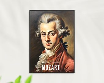 Mozart Portrait Oil Painting: Classical Music Wall Art (Digital Download)