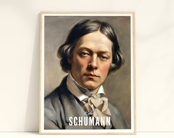 Robert Schumann Oil Painting Portrait: Classical Music Art (Digital Download)