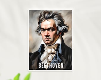 Beethoven Oil Painting Portrait: Classical Music Art (Digital Download)