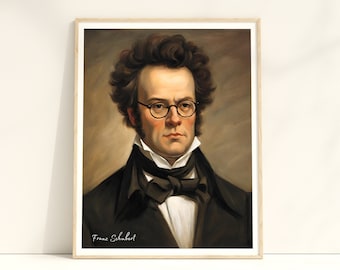 Franz Schubert Oil Painting Portrait: Classical Music Art (Digital Download)