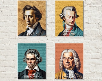 Affiche des compositeurs classiques : décoration de salle de musique (téléchargement numérique)