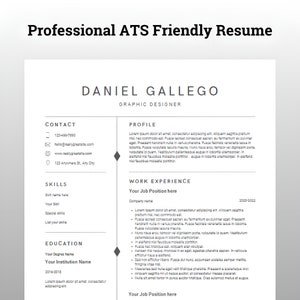 ATS Friendly Resume Template for Word | Creative Resume Template for Word | CV Template | Minimalist Resume
