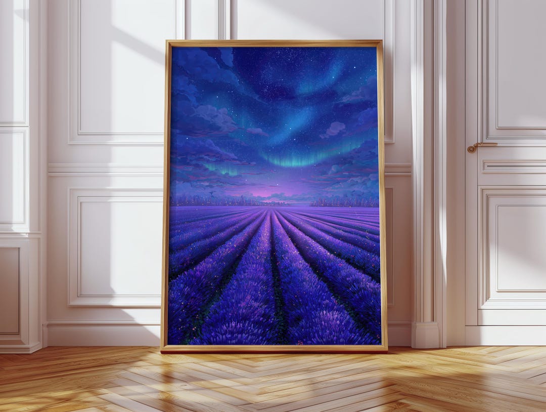 Baixe o pôster digital Campo de Lavanda | Pôster para imprimir Aurora