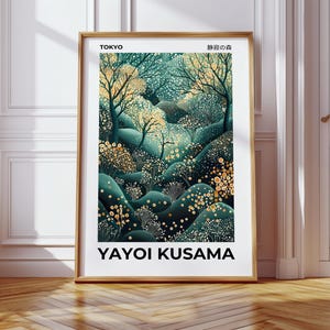 Yayoi Kusama Wald Druck | Bunter Kunst Druck | Natur Wanddeko | Abstrakte Waldkunst | Einzigartige Deko & Geschenk Idee | Japanische Kunst