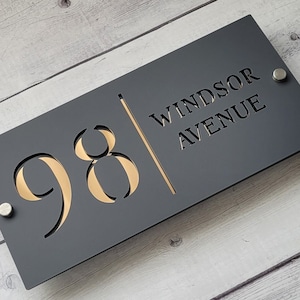 MODERN HOUSE SIGN | Rectangle House Number | 290 х 140mm | 360 x 175mm | 490 x 230mm | 580 x 280mm