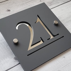 MODERN HOUSE SIGN | House Number | 180mm х 180mm | 200mm x 200mm | 250mm x 250mm | 300mm x 300mm | 350mm x 350mm