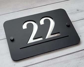 Modern Acrylic House Number Sign | Weather Resistant Address Plaque