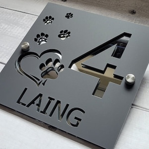HOUSE DOOR SIGN | Home Address Sign | Dog House Sign| 180mm x 180mm | 200mm x 200mm | 250mm x 250mm | 300mm x 300mm | 350mm x 350mm