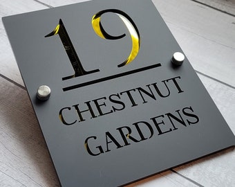 Modern Acrylic House Sign | Personalized Address Plaque