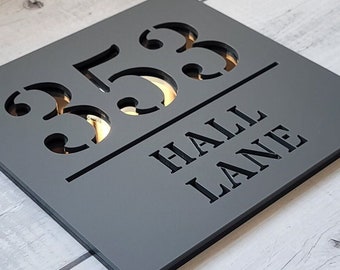 MODERN HOUSE SIGN | 180mm x 180mm | House Address Sign | Home Sign | House Signs