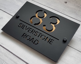 Modern Acrylic House Sign | Contemporary Door Number Plaque