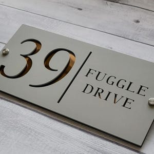 MODERN HOUSE SIGN | House Number Sign | 290 x 140mm | 360 x 175mm | 490 x 230mm | 580mm x 280mm
