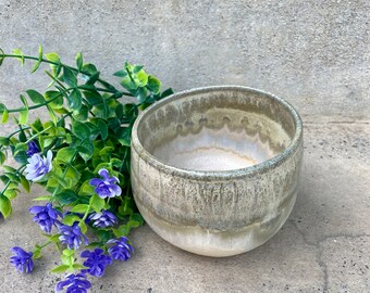 Pistachio Green and Beige Ceramic Bowls / Dishes / Pots