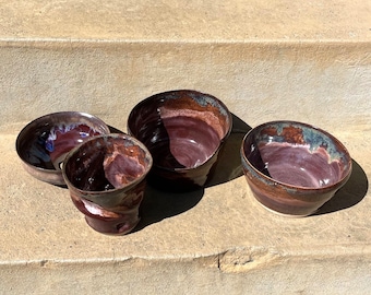 Moody Warm Purple and Blue Ceramic Set / Bowls / Planters / Serving / Vase / Vessels