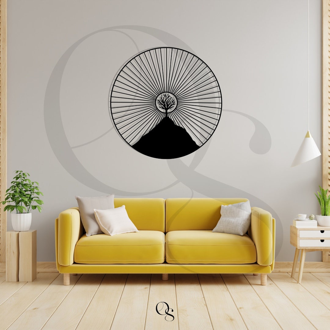 Black Tree Wall Hanging Decor Tree Wall Art Oversize Metal Etsy