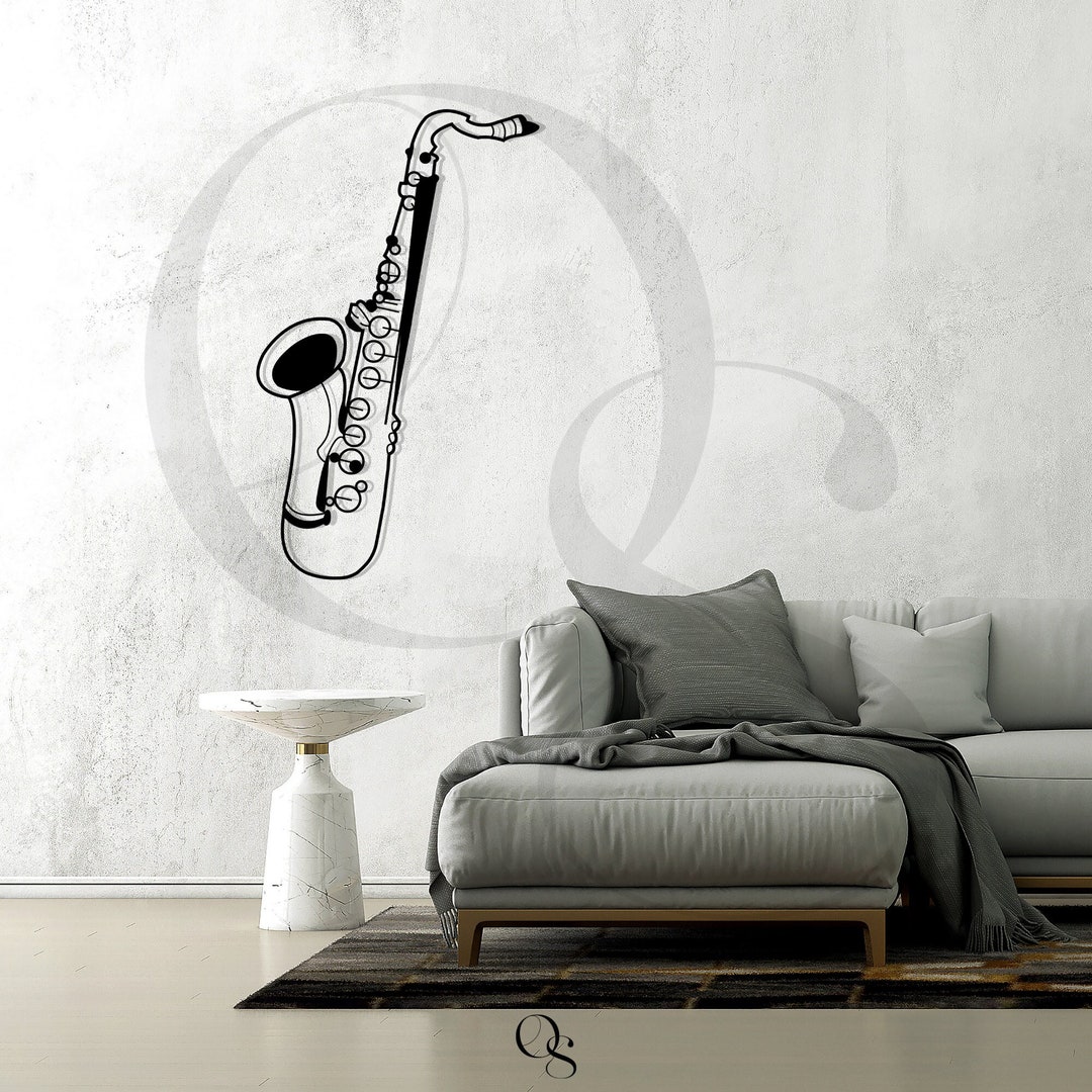 Saxophone Metal Wall Decor Oversize Wall Hanging Decor Metal Etsy
