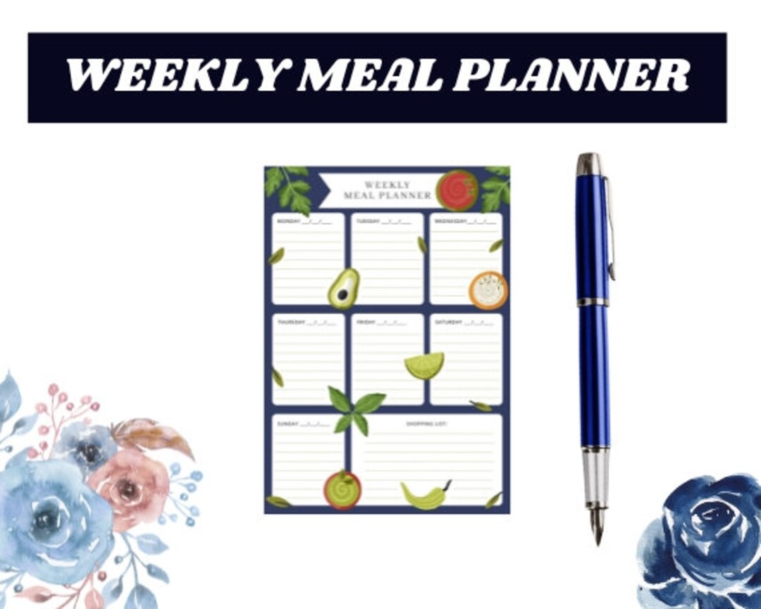Weekly Meal Planner Pad A4 Menu Planner Fridge Etsy