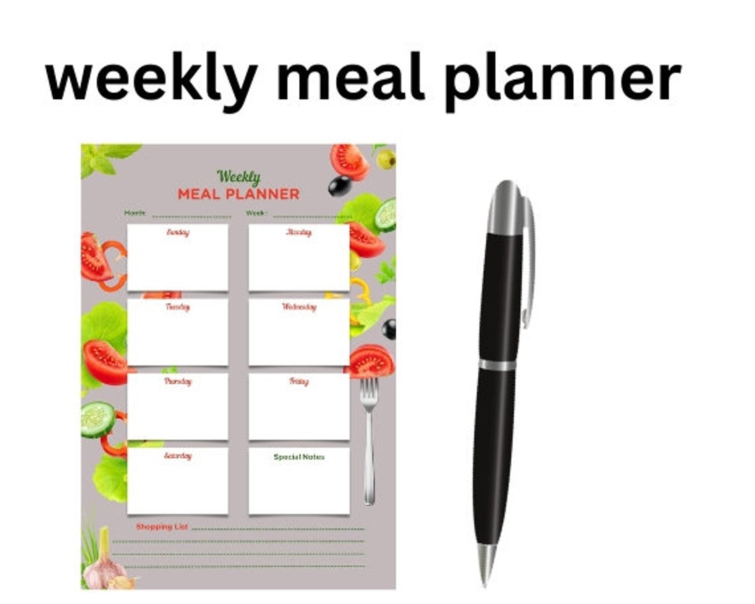Weekly Meal Planner Pad A4 Menu Planner Fridge Etsy