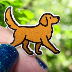 Golden Retriever Pin, Cute Dog Lover Gift, Resin Coated Dog Pin, Golden Retriever Lapel Pin, Retriever Collectible Gift