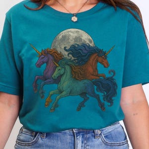 Unicorn Moon Graphic Tee: Witchy Cottagecore Shirt