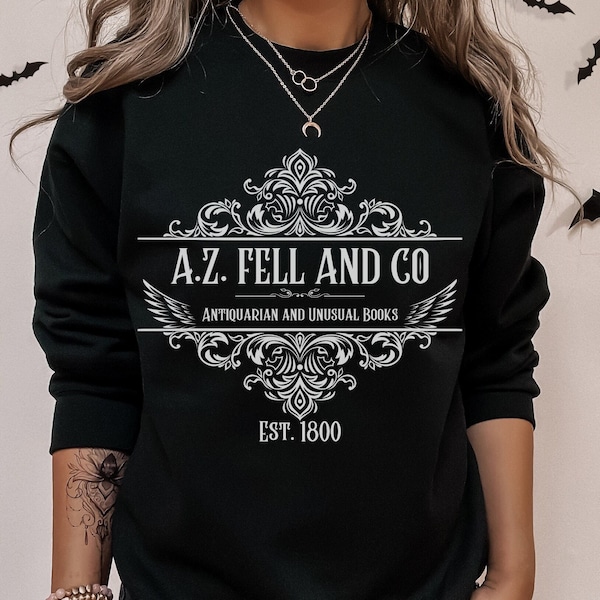 Good Omens Sweatshirt A.Z. FELL & CO Antiquities and Unusual Books Cozy Sweater | AZFELL Graphic Sweater Ineffable Husbands